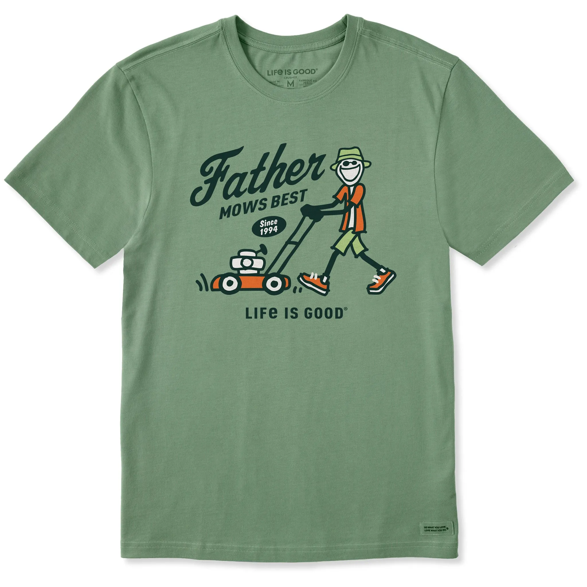 Men's Father Mows Best Short Sleeve Tee Life is Good