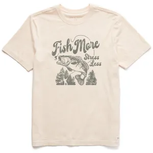 Men's Fish More Stress Less Bass Short Sleeve Crusher Tee Life is Good