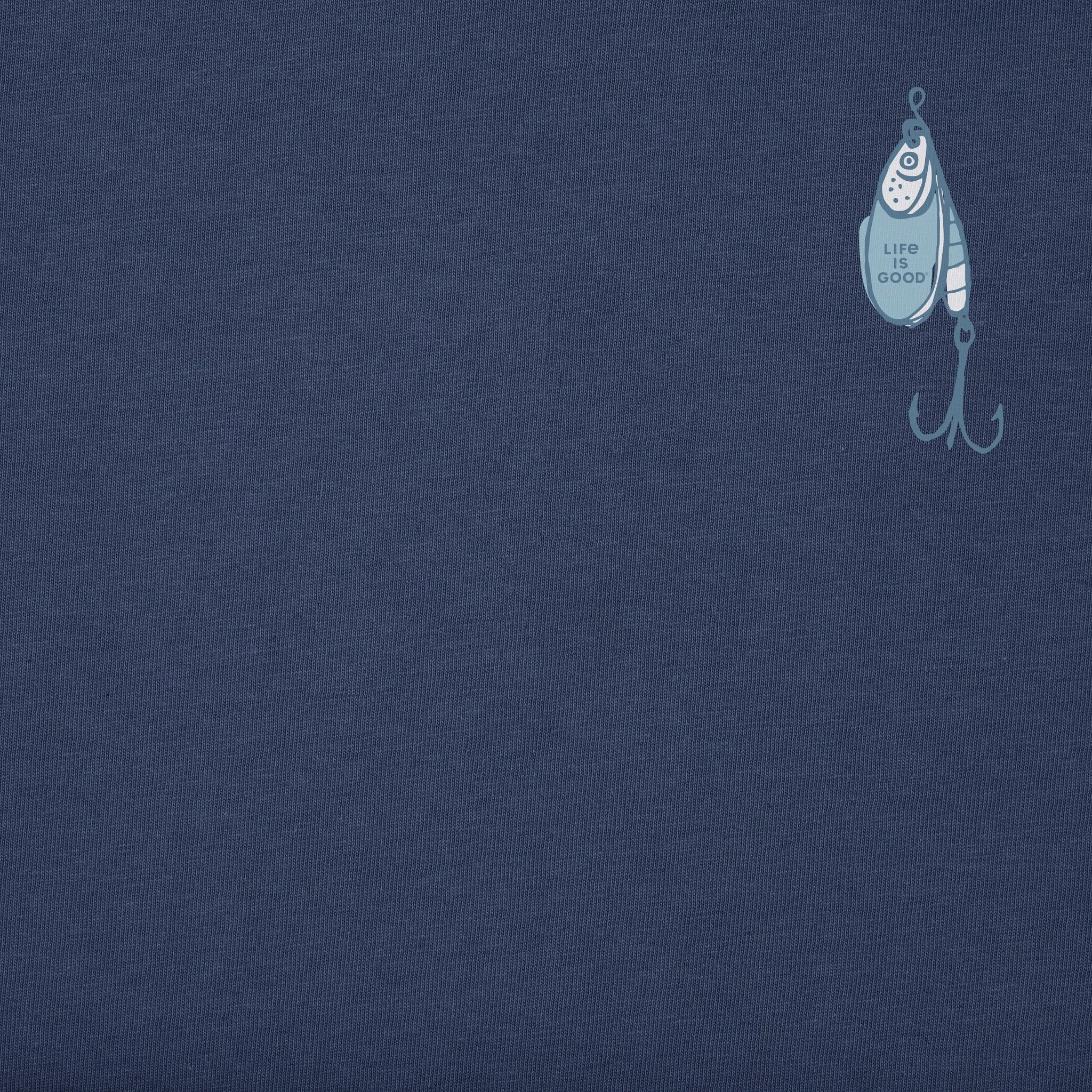 Men's Fish More Worry Less Hooks and Tackle Short Sleeve Tee Life is Good