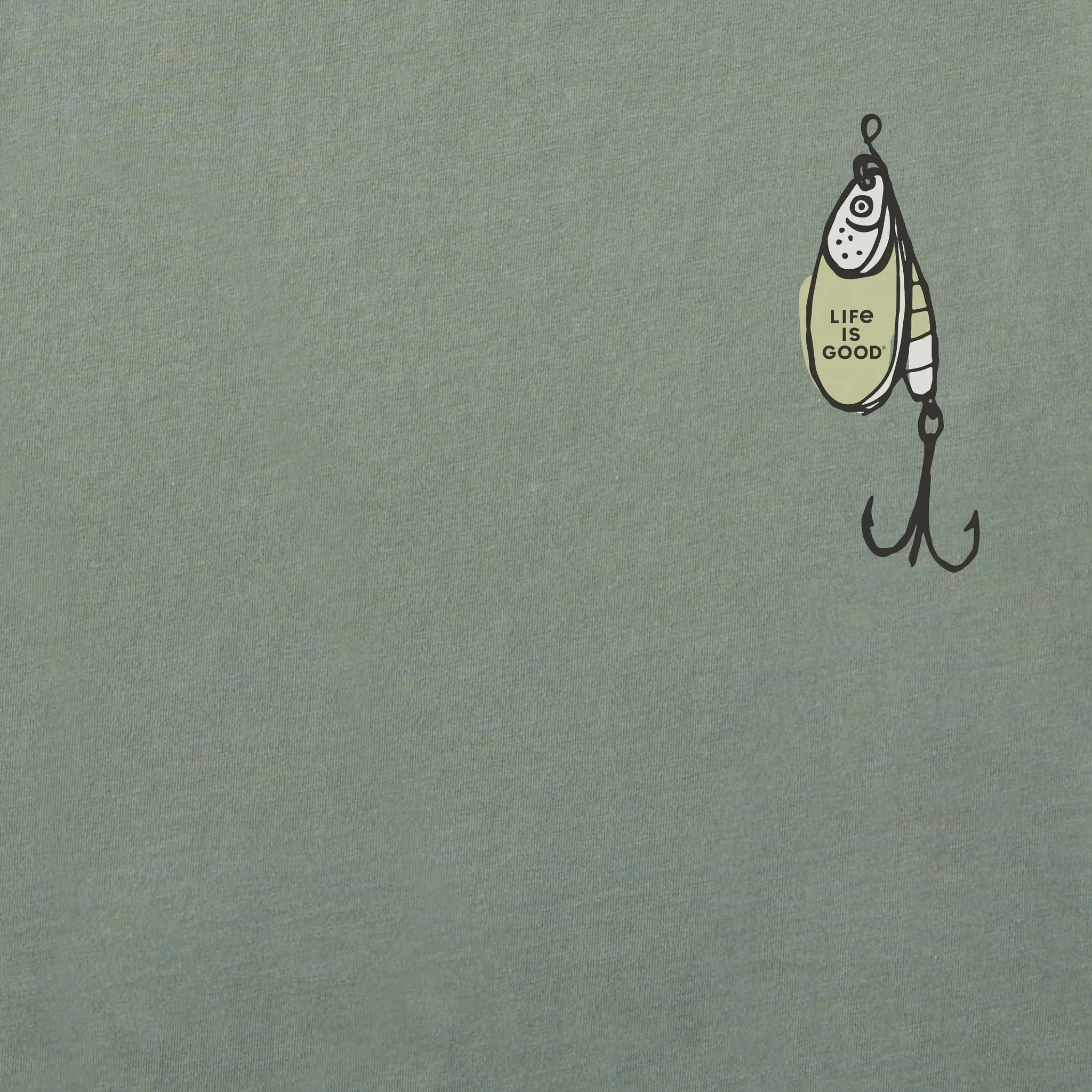 Men's Fish More Worry Less Hooks and Tackle Short Sleeve Tee Life is Good