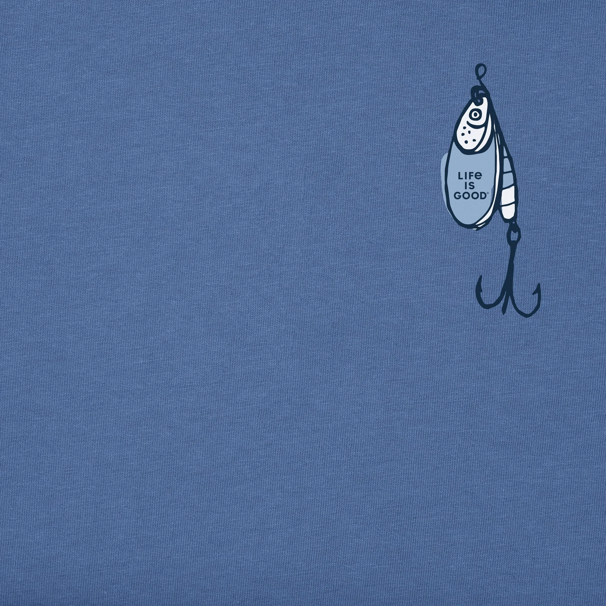 Men's Fish More Worry Less Hooks and Tackle Short Sleeve Tee Life is Good