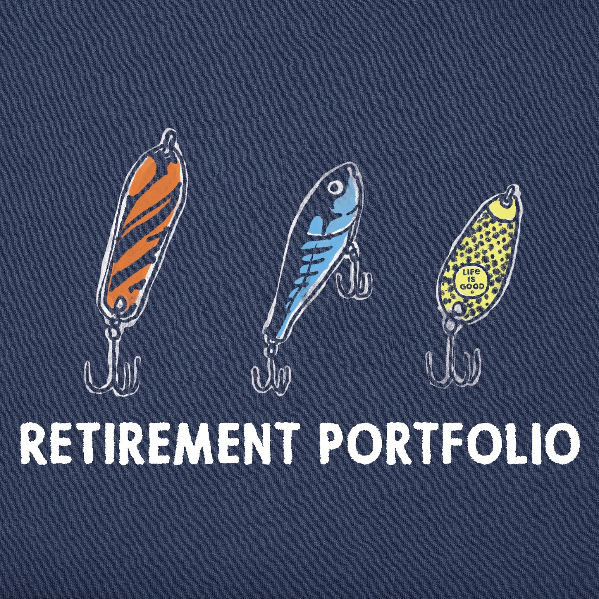 Men's Fishing Lures Retirement Portfolio Short Sleeve Tee Life is Good