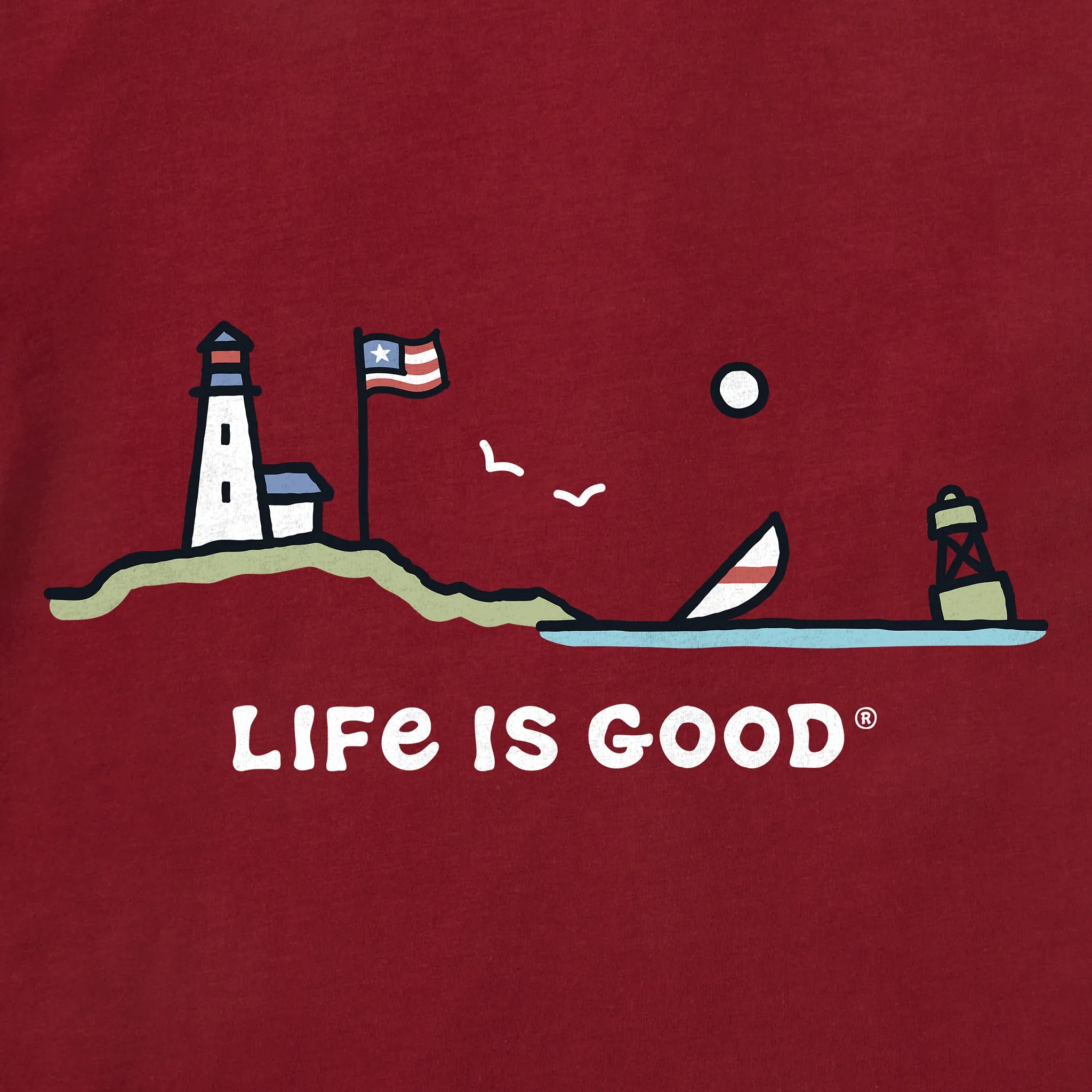 Men's Flag Ocean Vista Short Sleeve Tee Life is Good