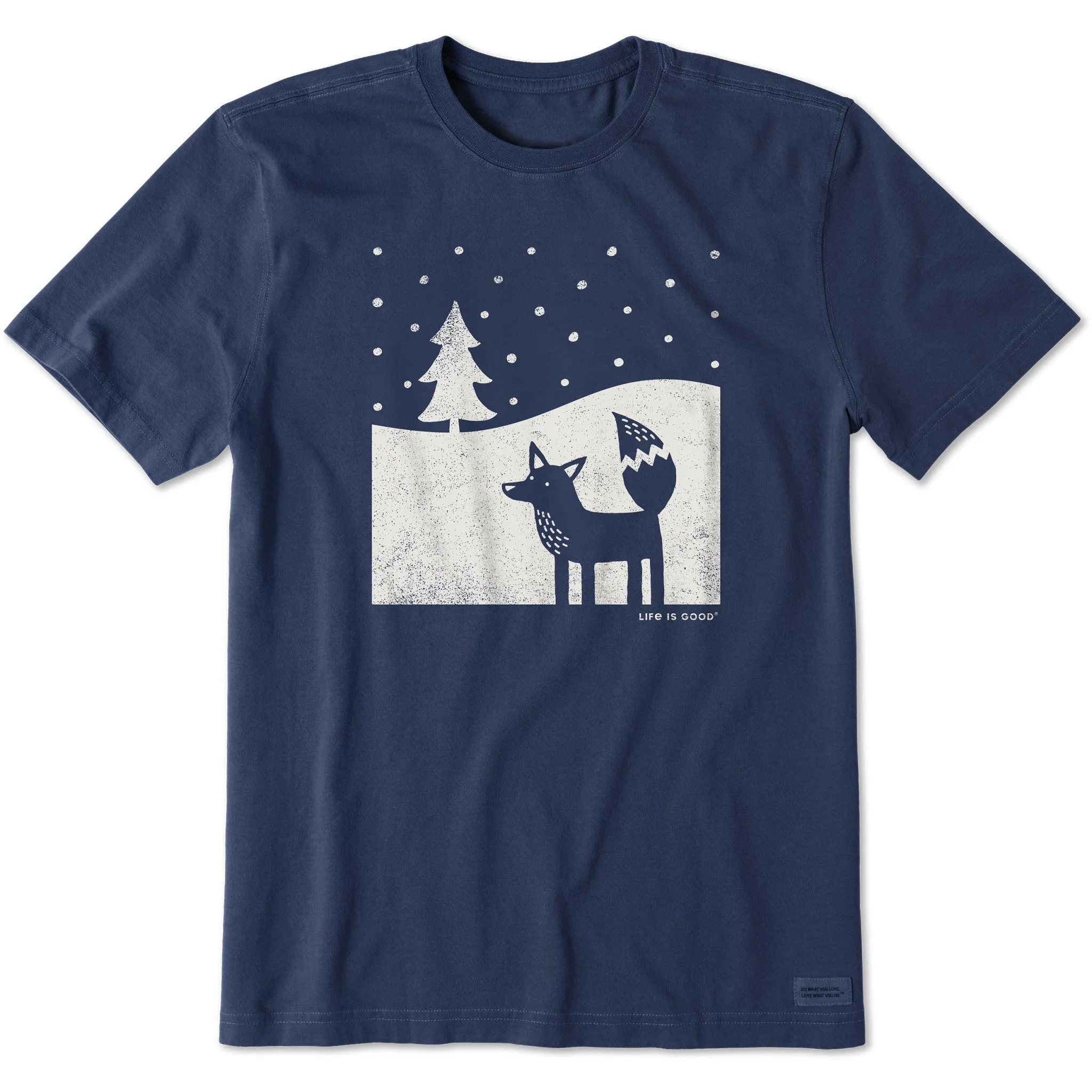 Men's Fox in Winter Short Sleeve Crusher Tee Life is Good