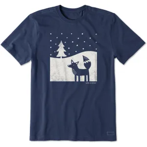 Men's Fox in Winter Short Sleeve Crusher Tee Life is Good
