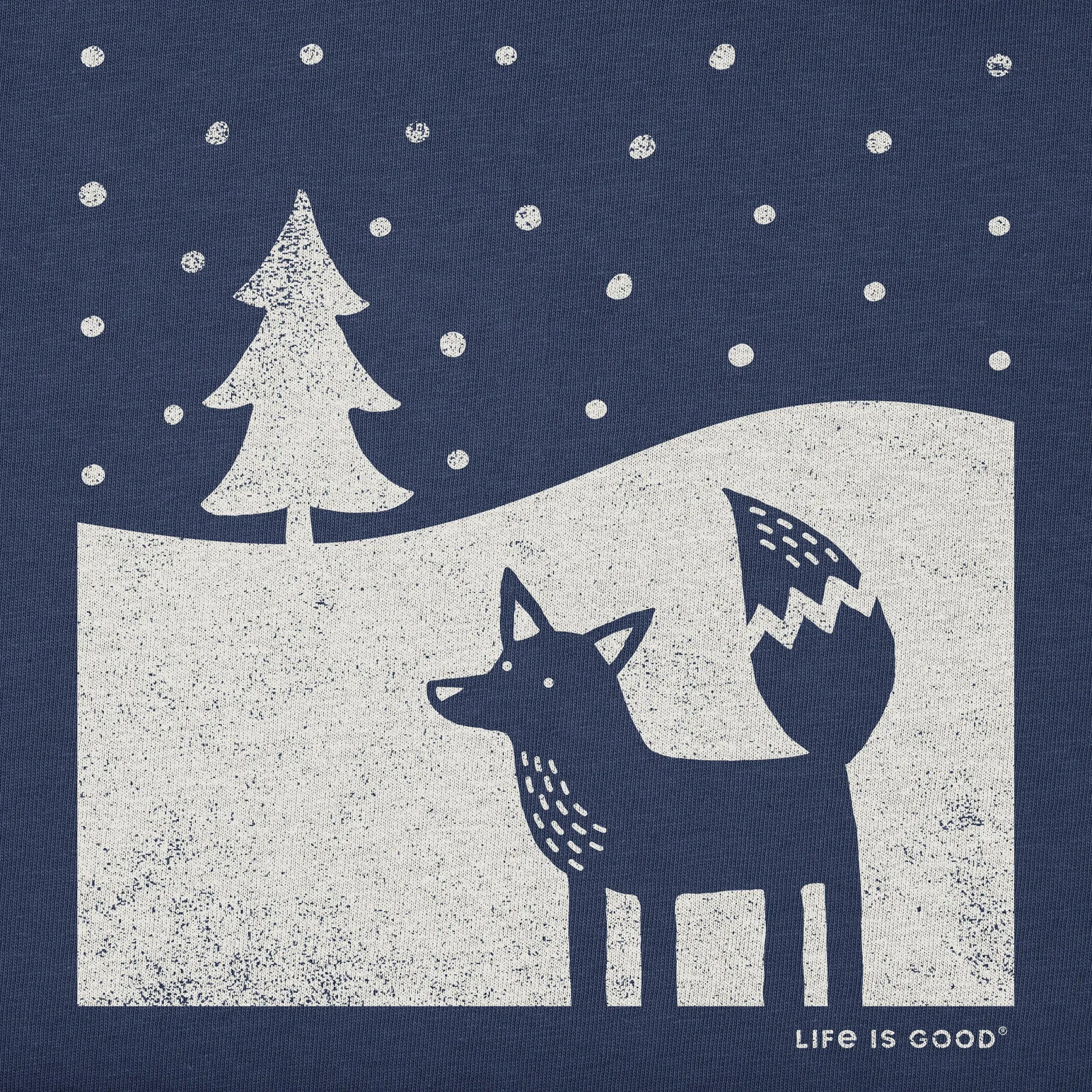 Men's Fox in Winter Short Sleeve Crusher Tee Life is Good