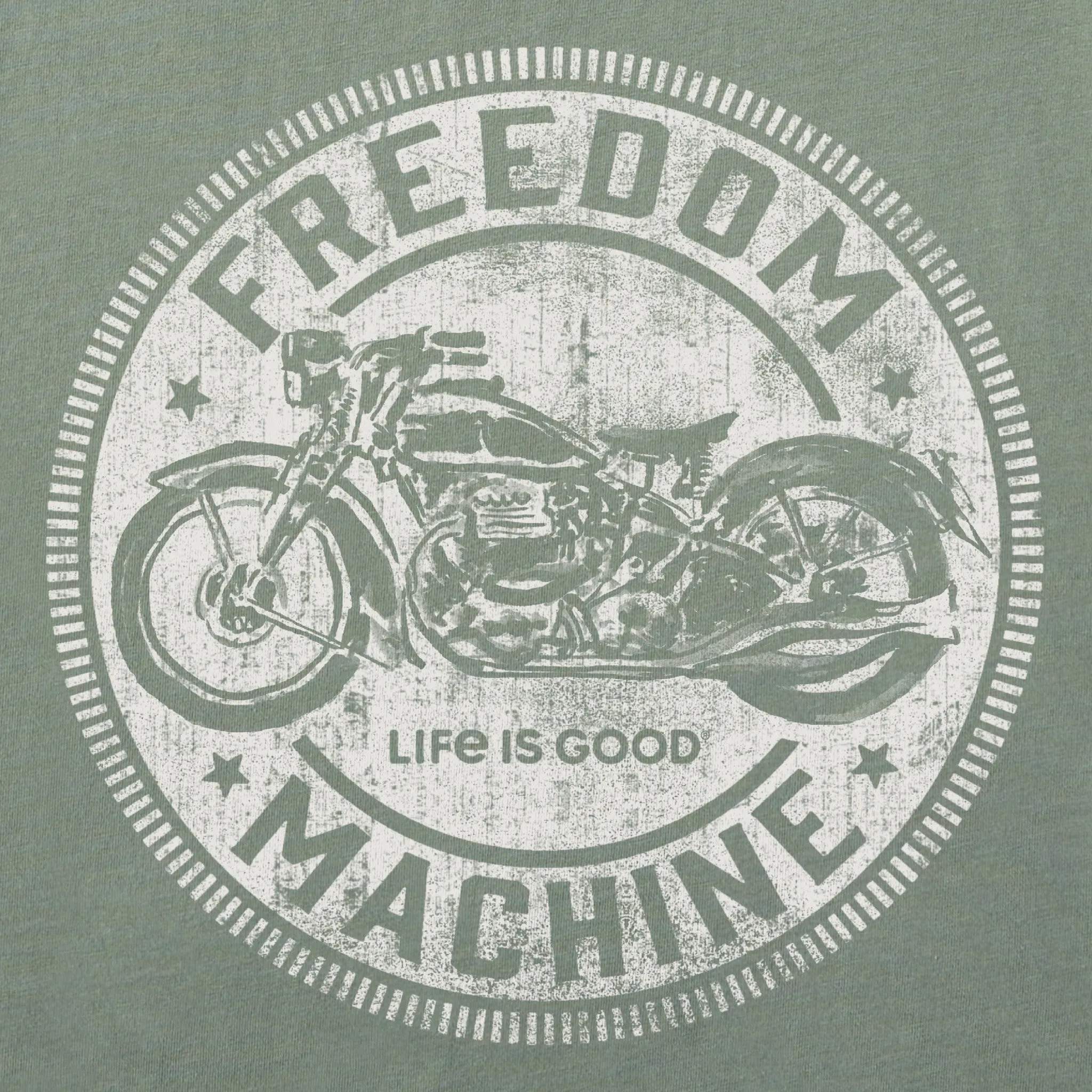 Men's Freedom Machine Motorcyle Short Sleeve Crusher Tee Life is Good