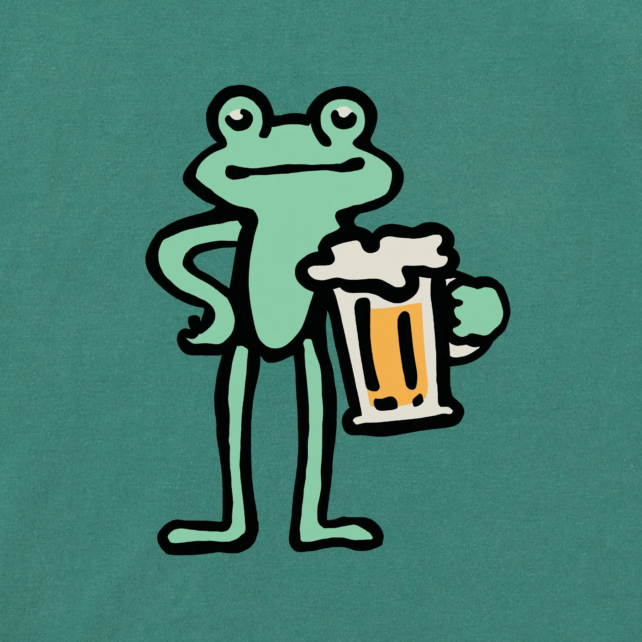 Men's Frog with Beer Short Sleeve Crusher Tee Life is Good