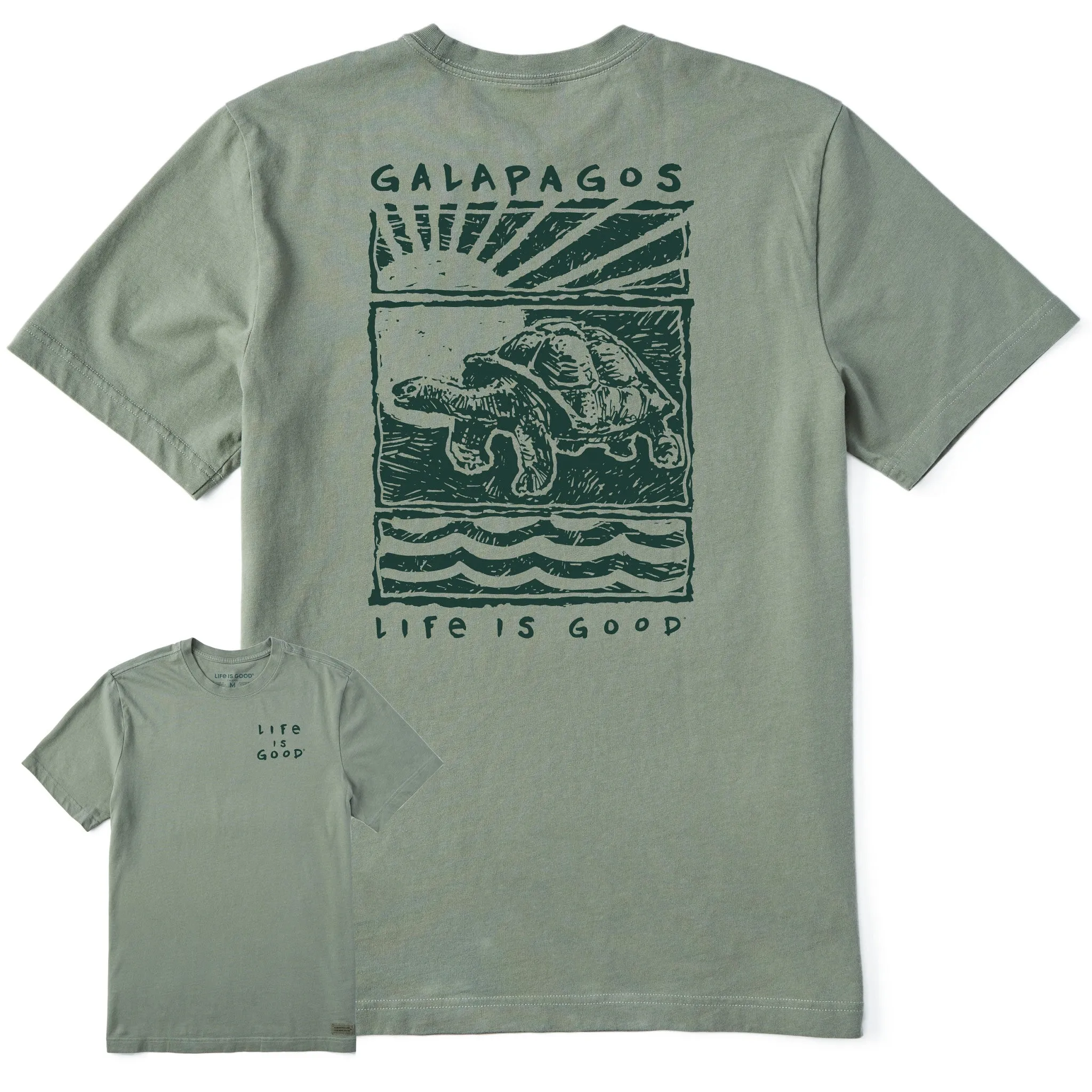Men's Galapagos Tortoise Short Sleeve Tee Life is Good