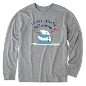 Men's Get Ahead Snowman Long Sleeve Crusher Tee Life is Good