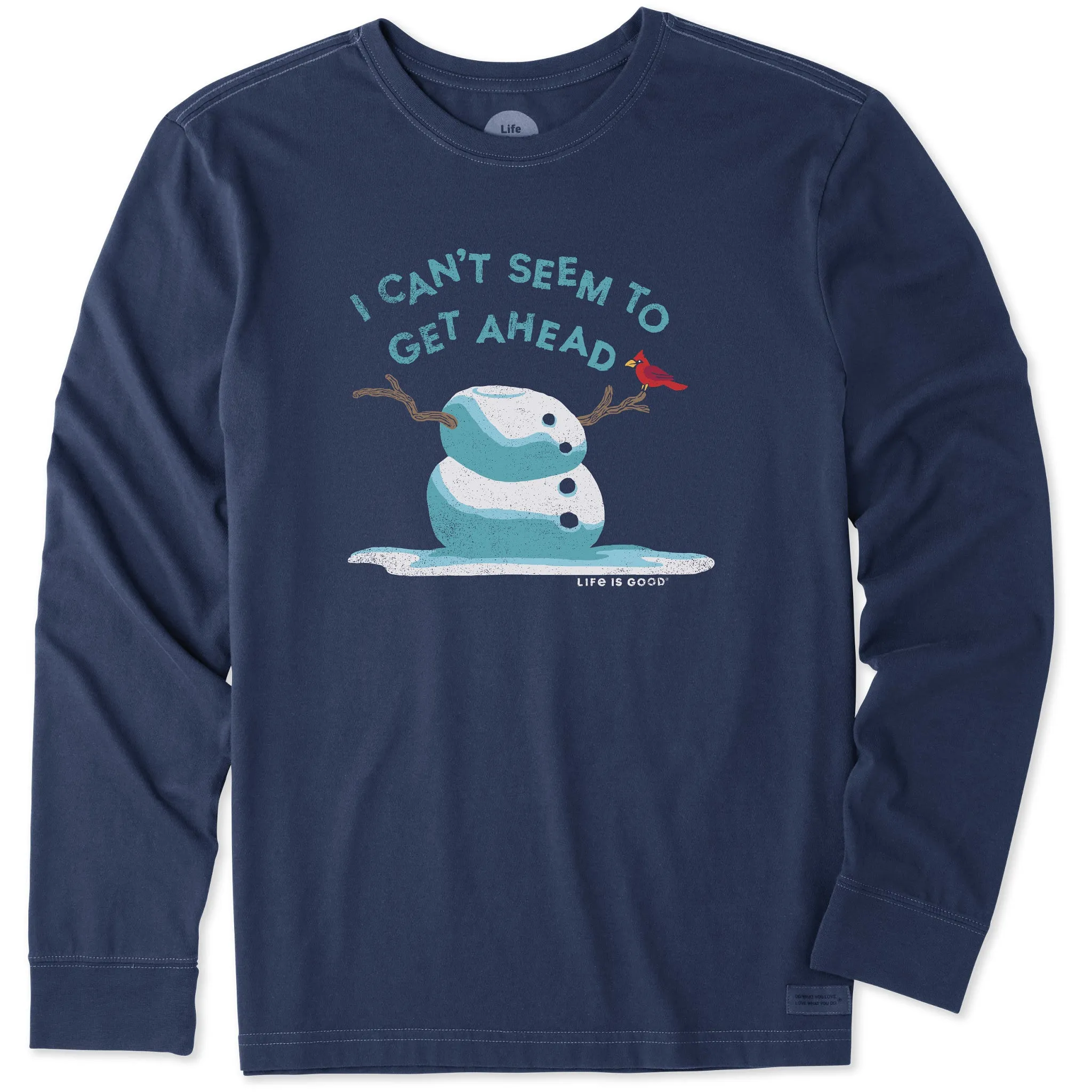 Men's Get Ahead Snowman Long Sleeve Crusher Tee Life is Good