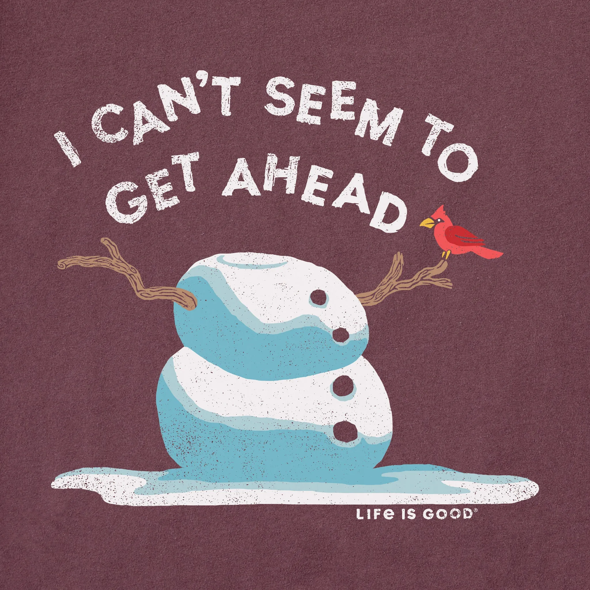 Men's Get Ahead Snowman Long Sleeve Crusher Tee Life is Good