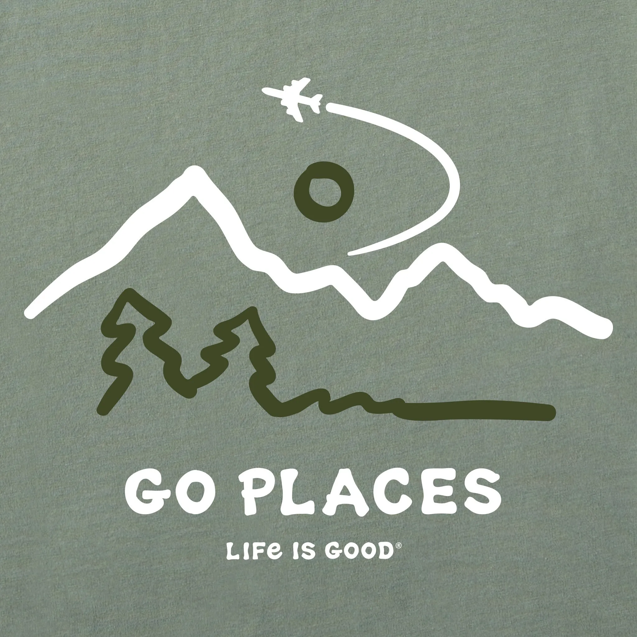 Men's Go Places Airplane Short Sleeve Tee Life is Good