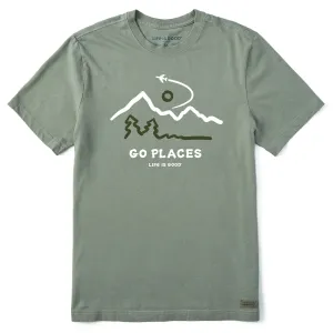 Men's Go Places Airplane Short Sleeve Tee Life is Good