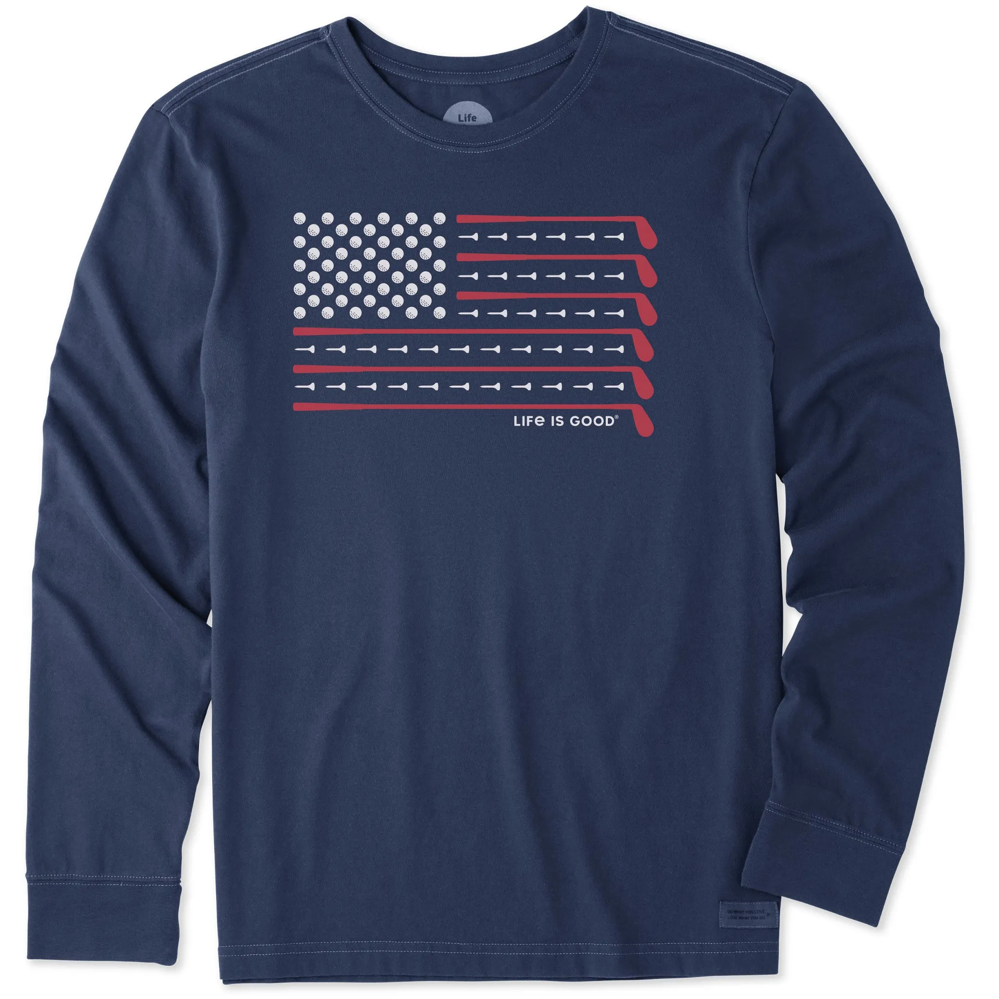 Men's Golf Flag Long Sleeve Crusher Tee Life is Good