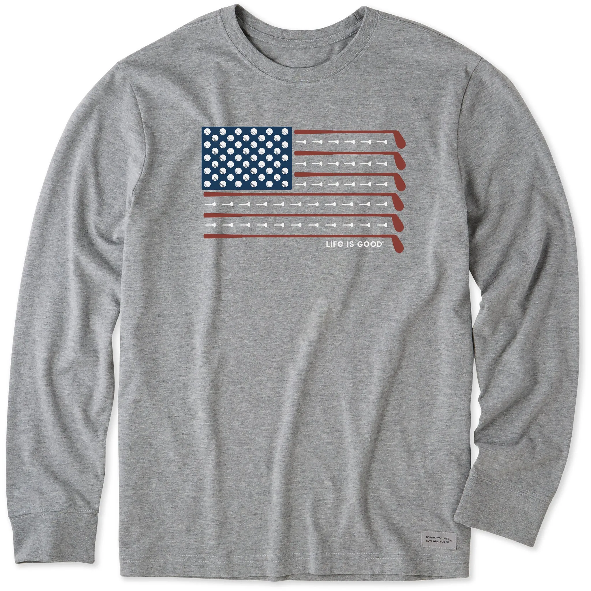 Men's Golf Flag Long Sleeve Crusher Tee Life is Good