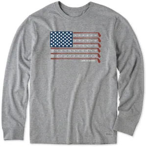 Men's Golf Flag Long Sleeve Crusher Tee Life is Good