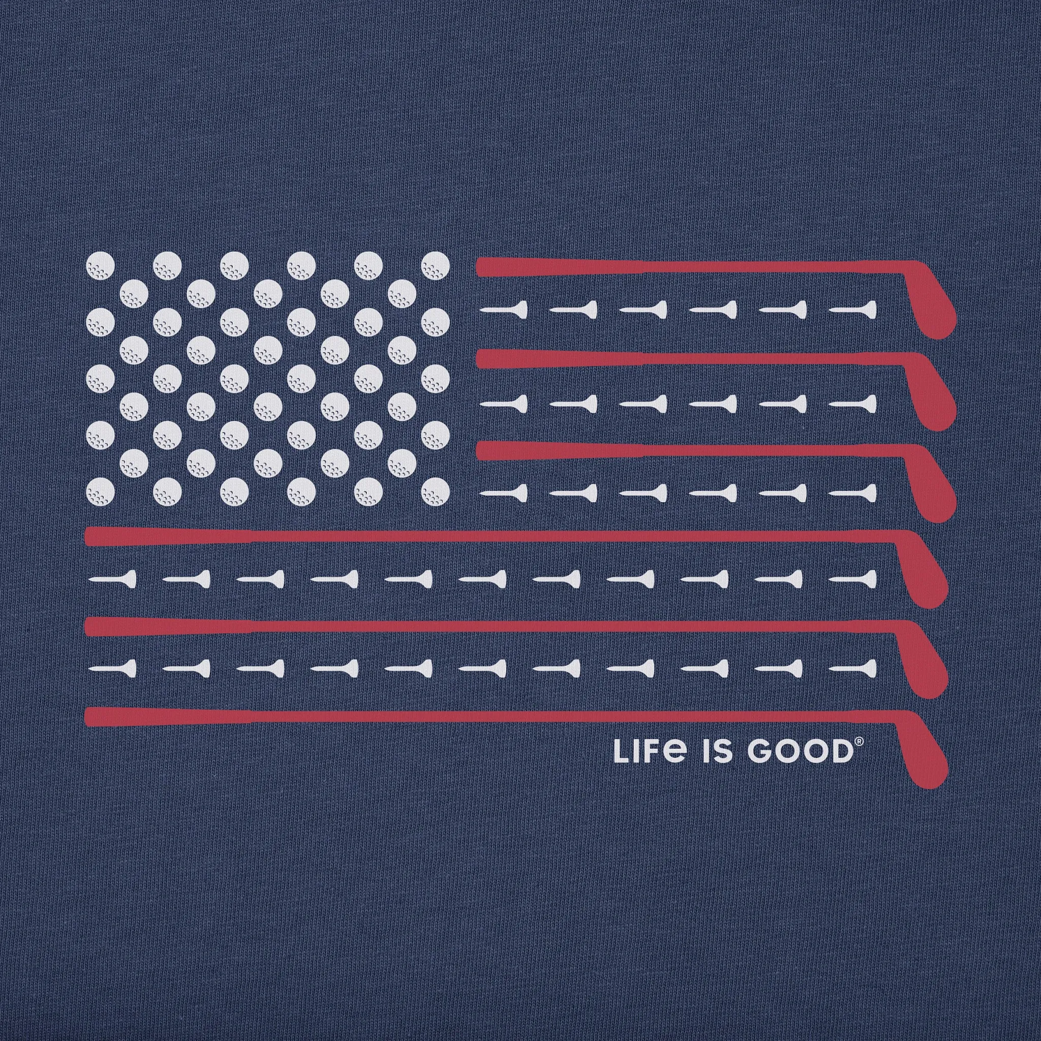 Men's Golf Flag Long Sleeve Crusher Tee Life is Good