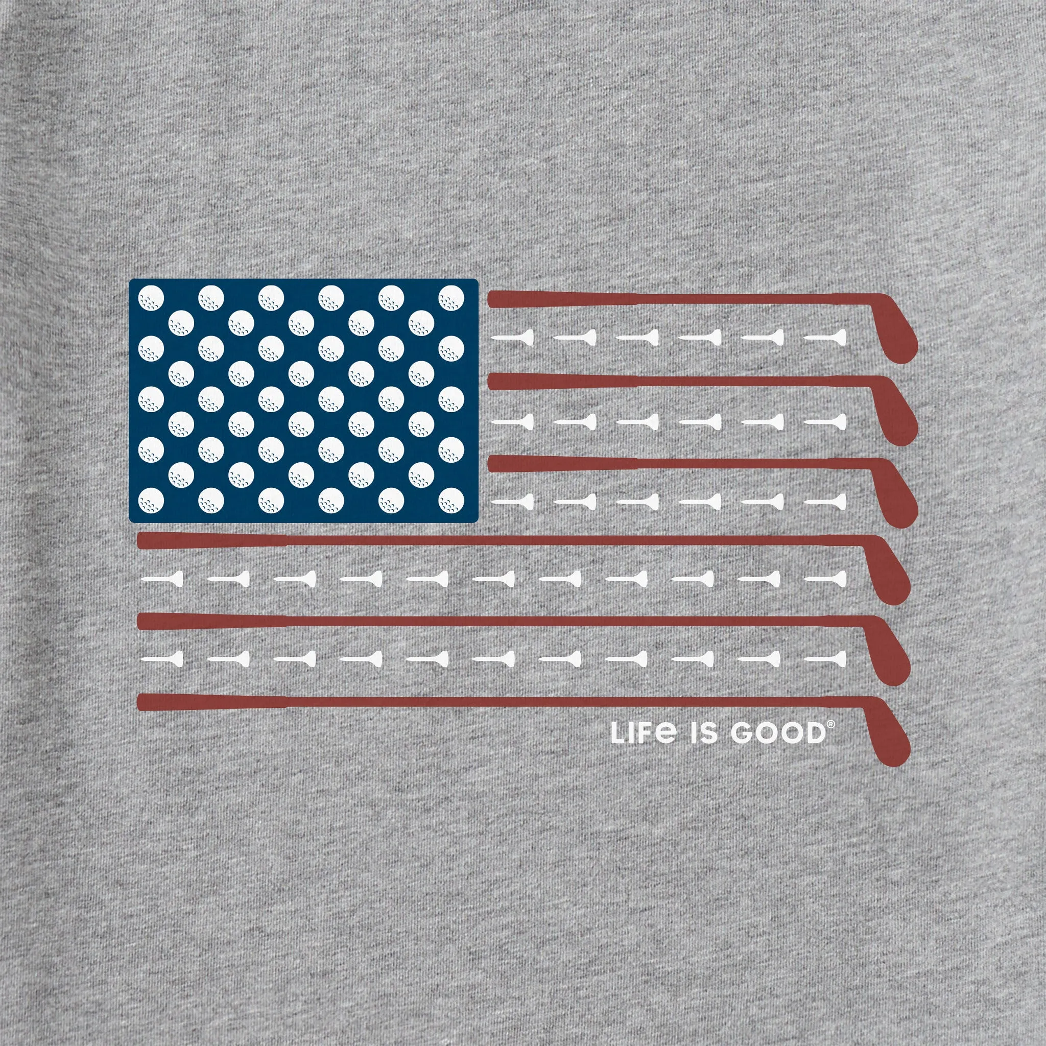 Men's Golf Flag Long Sleeve Crusher Tee Life is Good