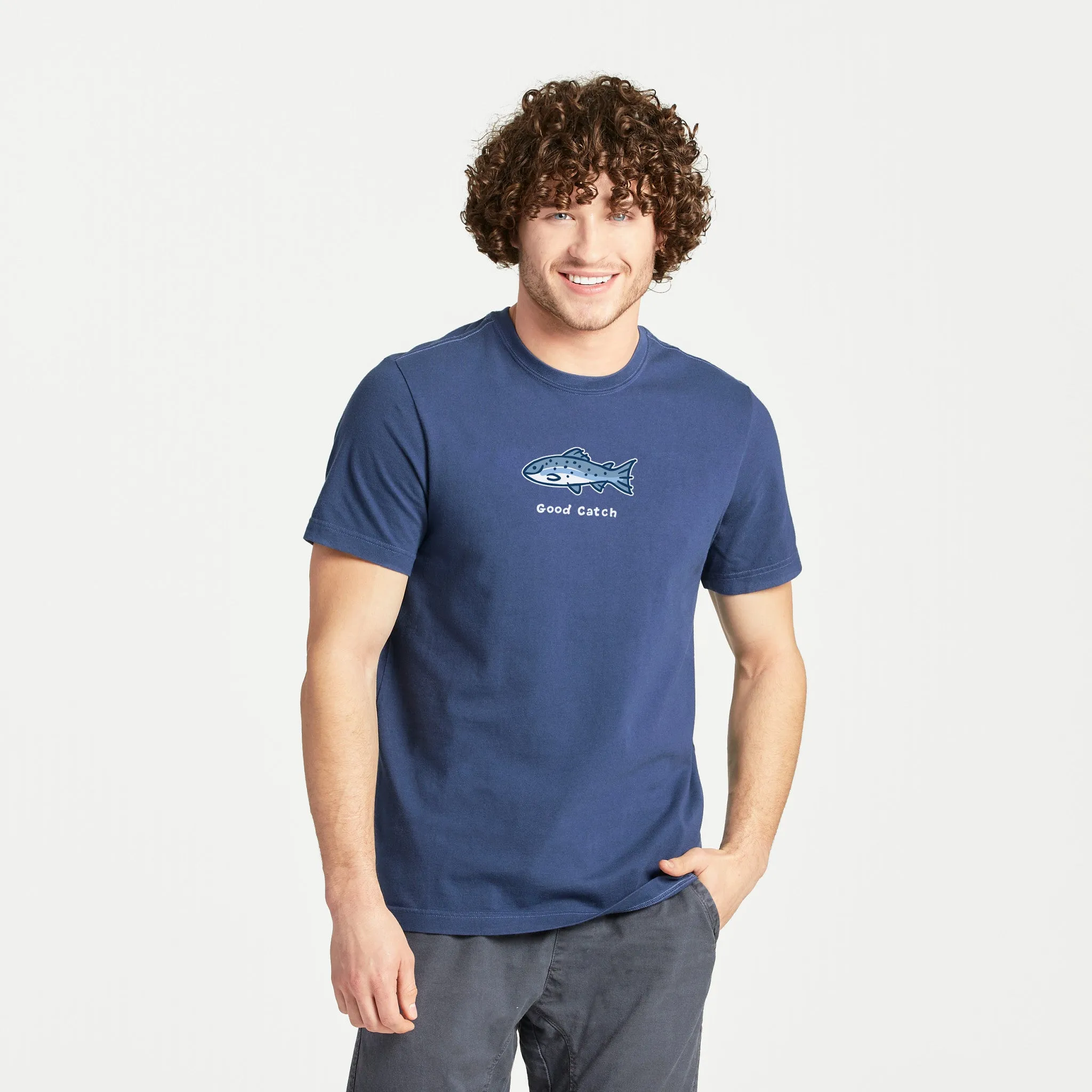 Men's Good Catch Short Sleeve Crusher Tee Life is Good