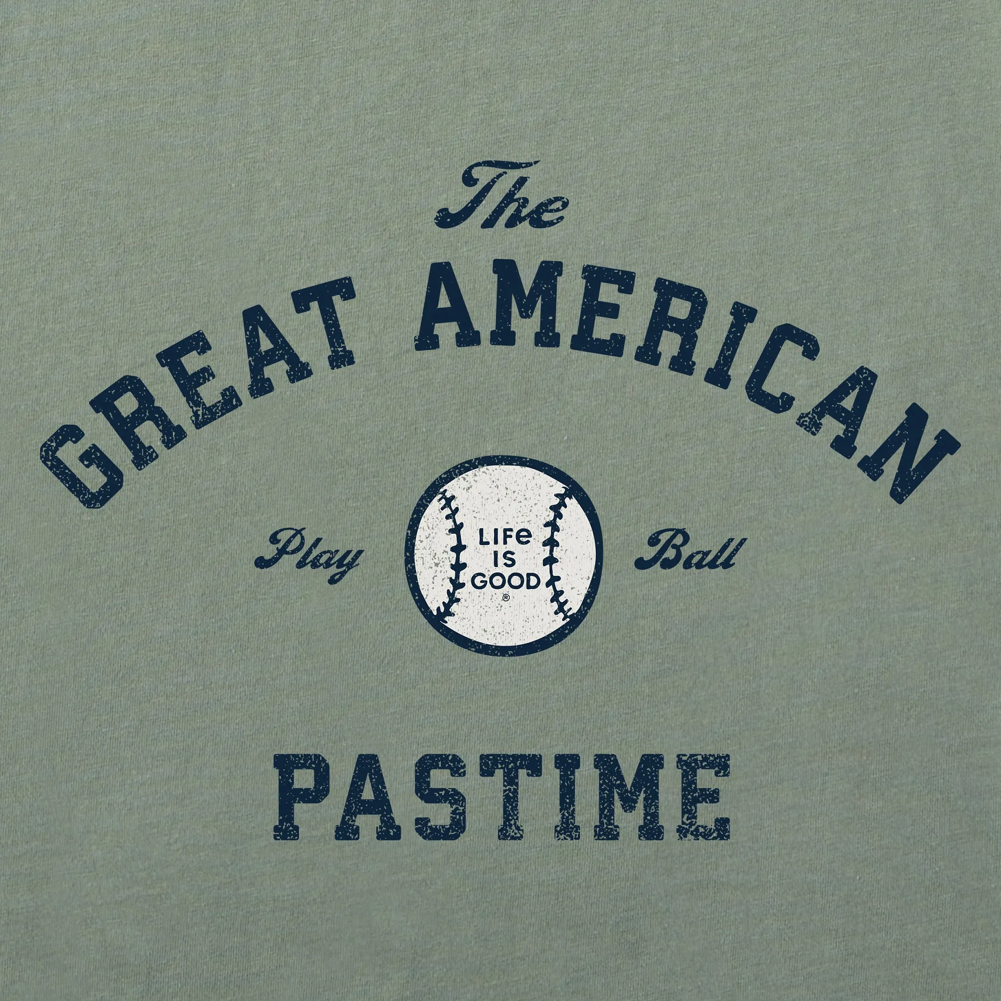Men's Great American Pastime Baseball Short Sleeve Crusher Tee Life is Good