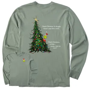Men's Grinch Christmas Means More Long Sleeve Crusher Tee Life is Good
