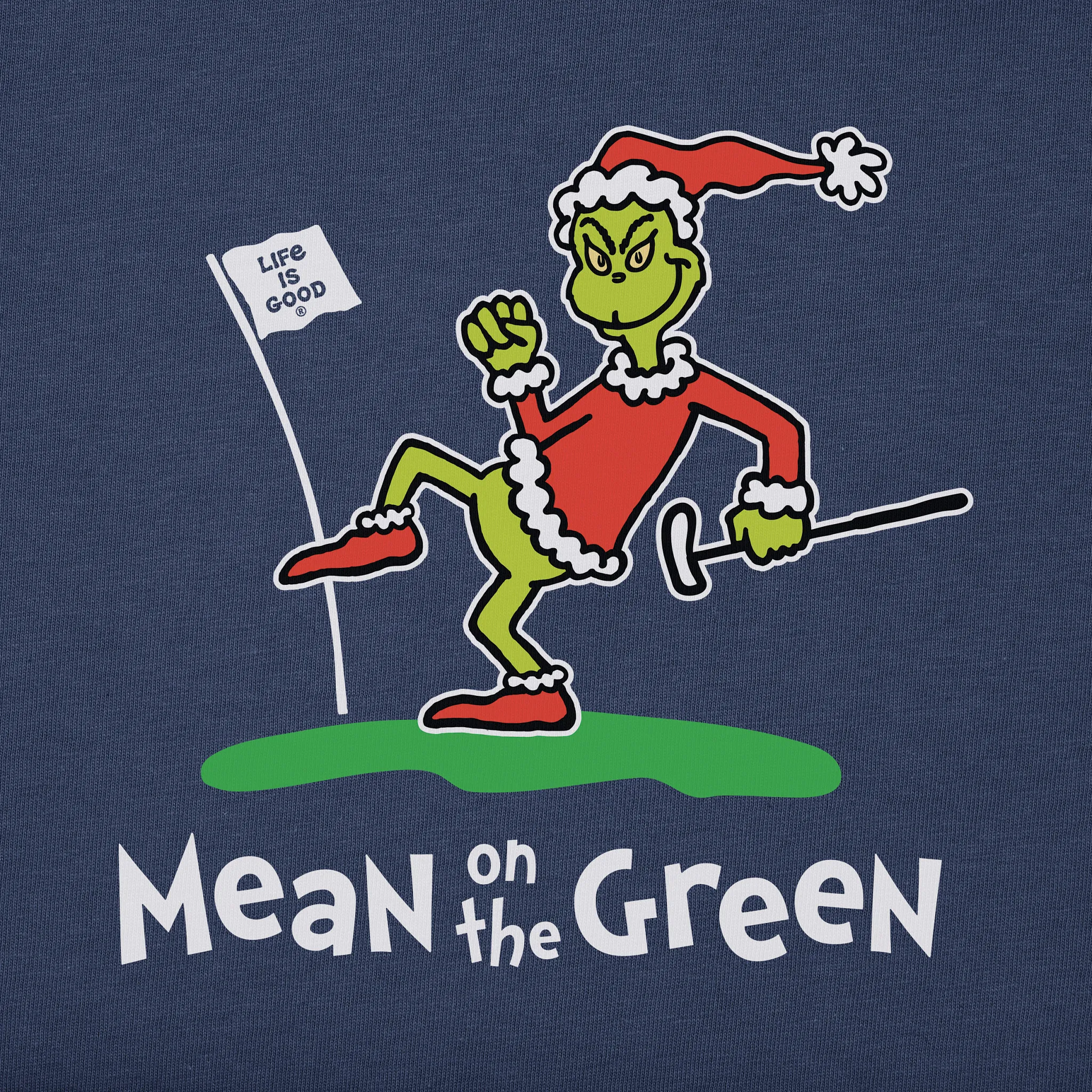 Men's Grinch Mean on the Green Long Sleeve Crusher Tee Life is Good