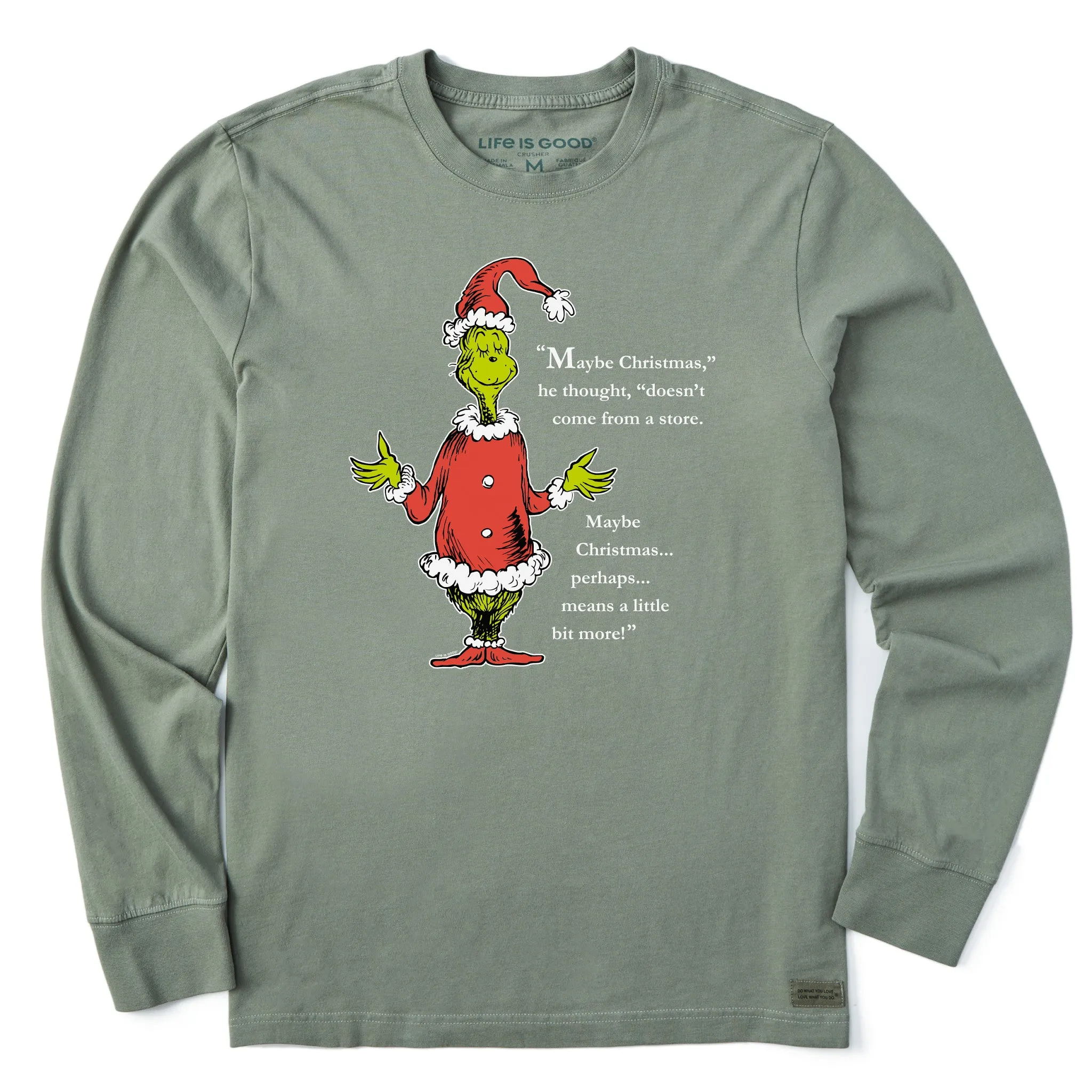 Men's Grinch Meaning of Christmas Long Sleeve Crusher Tee Life is Good