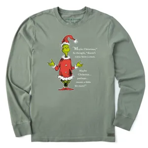 Men's Grinch Meaning of Christmas Long Sleeve Crusher Tee Life is Good
