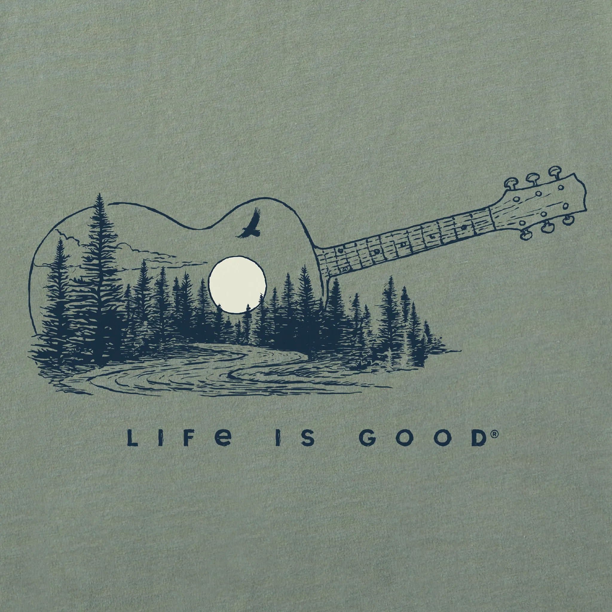 Men's Guitar Landscape Short Sleeve Tee Life is Good