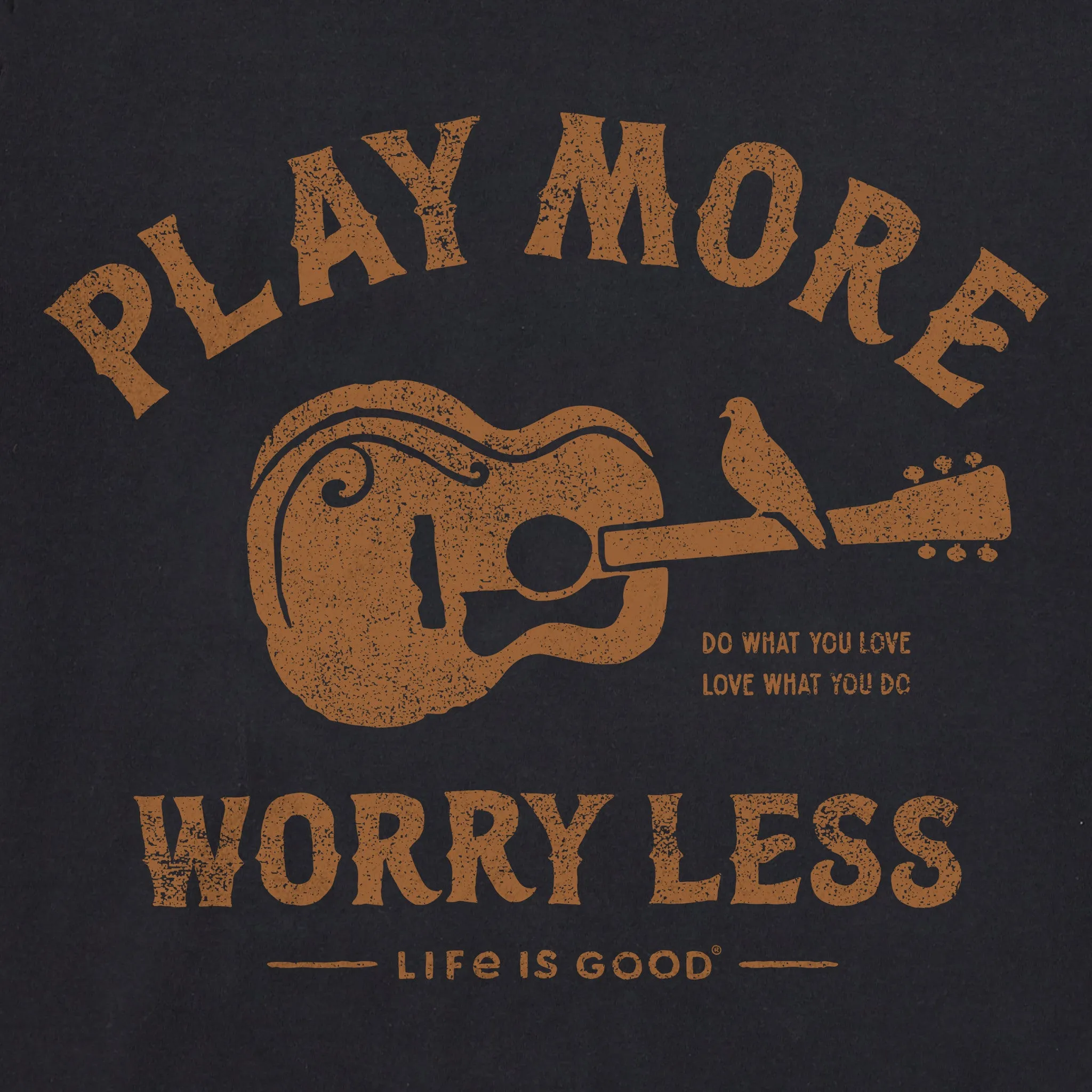 Men's Guitar Play More Short Sleeve Tee Life is Good