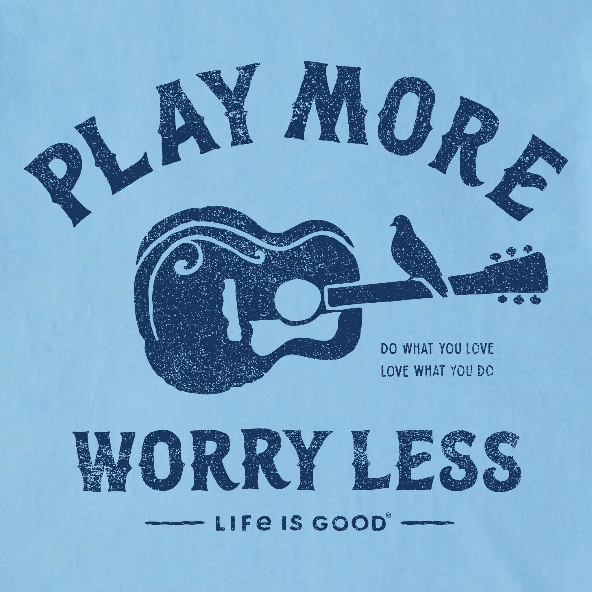 Men's Guitar Play More Short Sleeve Tee Life is Good
