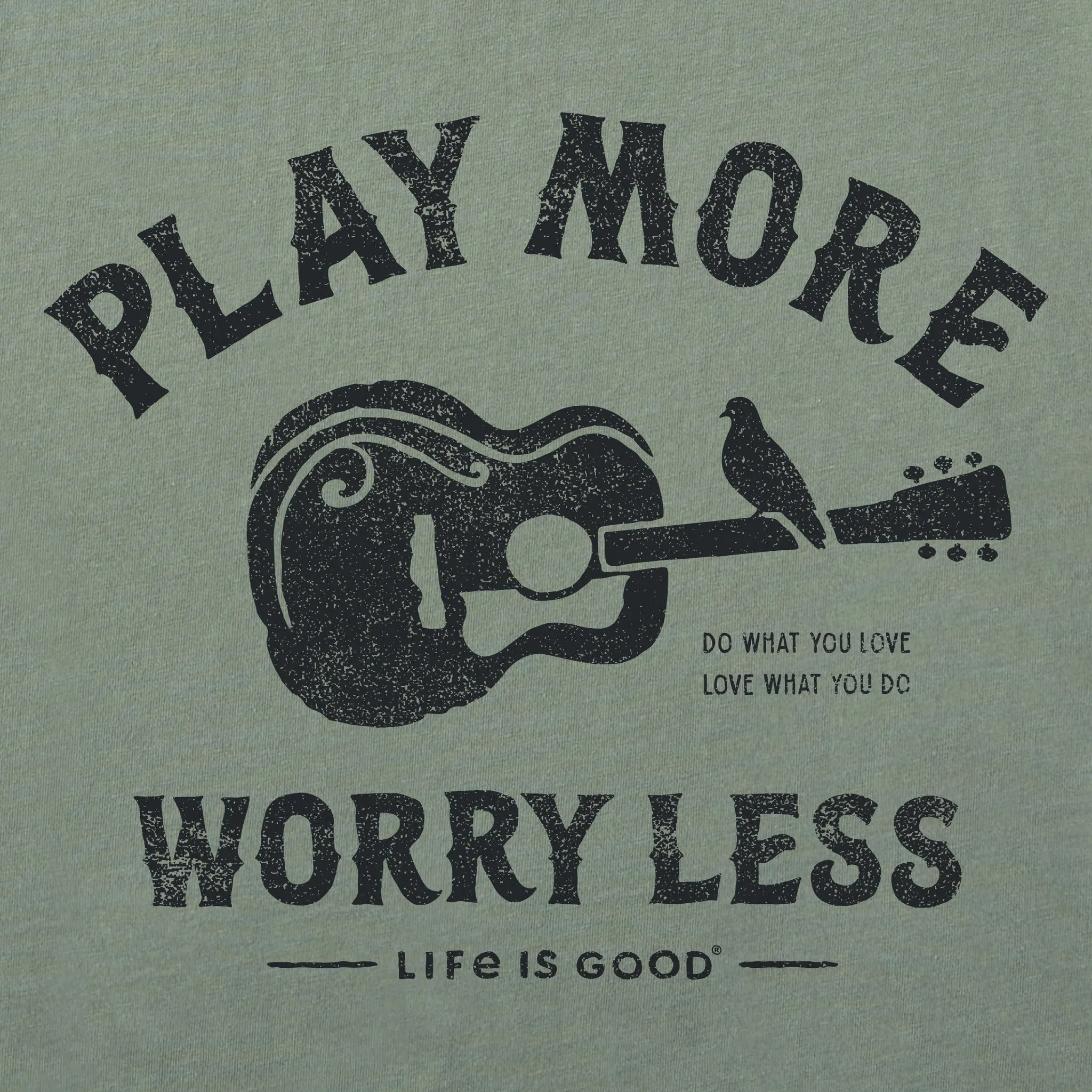 Men's Guitar Play More Short Sleeve Tee Life is Good