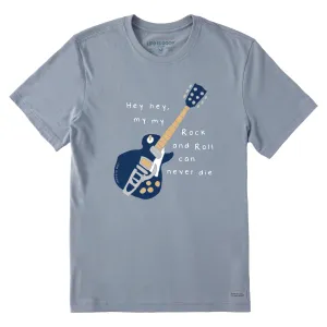 Men's Guitar Rock & Roll Can Never Die Short Sleeve Tee Life is Good