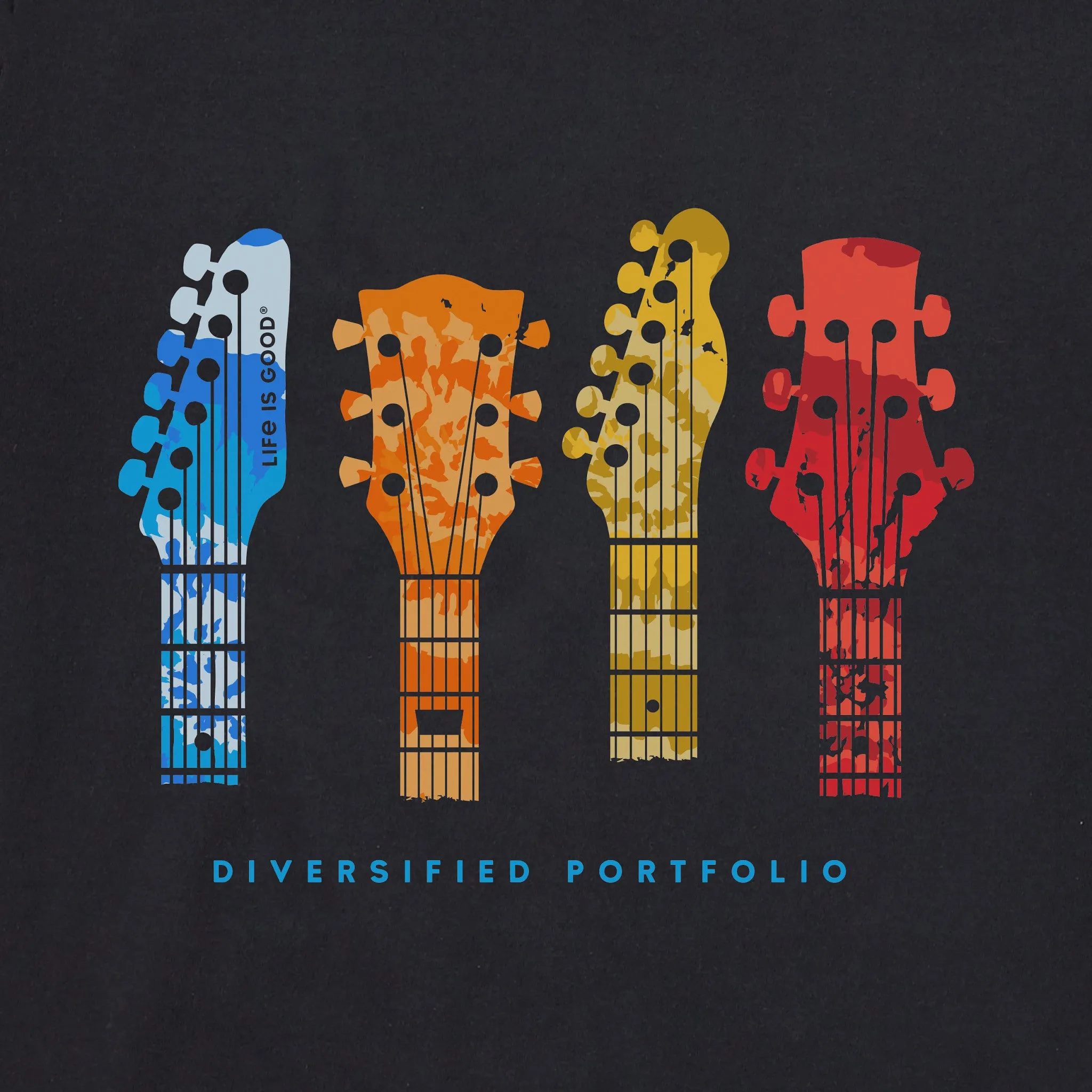 Men's Guitars DP Tie Dye Short Sleeve Tee Life is Good