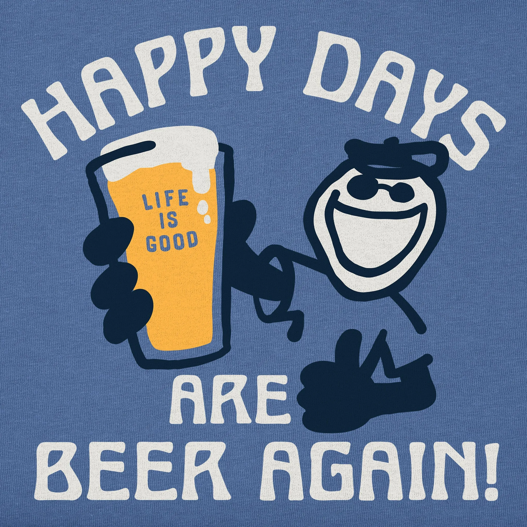 Men's Happy Days are Beer Again Short Sleeve Crusher Tee Life is Good