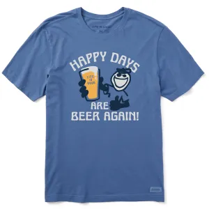 Men's Happy Days are Beer Again Short Sleeve Crusher Tee Life is Good