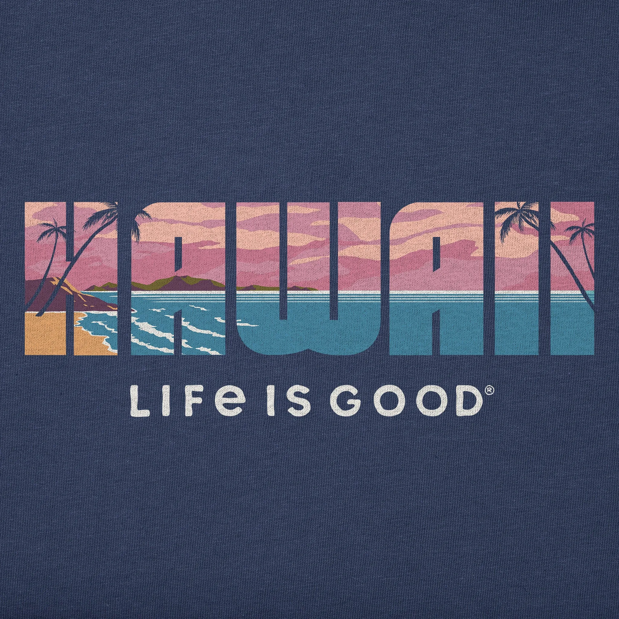 Men's Hawaii Beach Scene Short Sleeve Crusher Tee Life is Good
