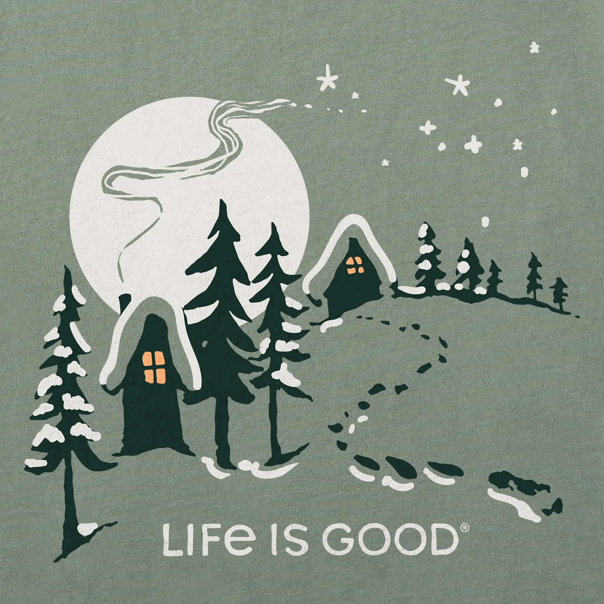 Men's Hill Cottages Long Sleeve Crusher Tee Life is Good