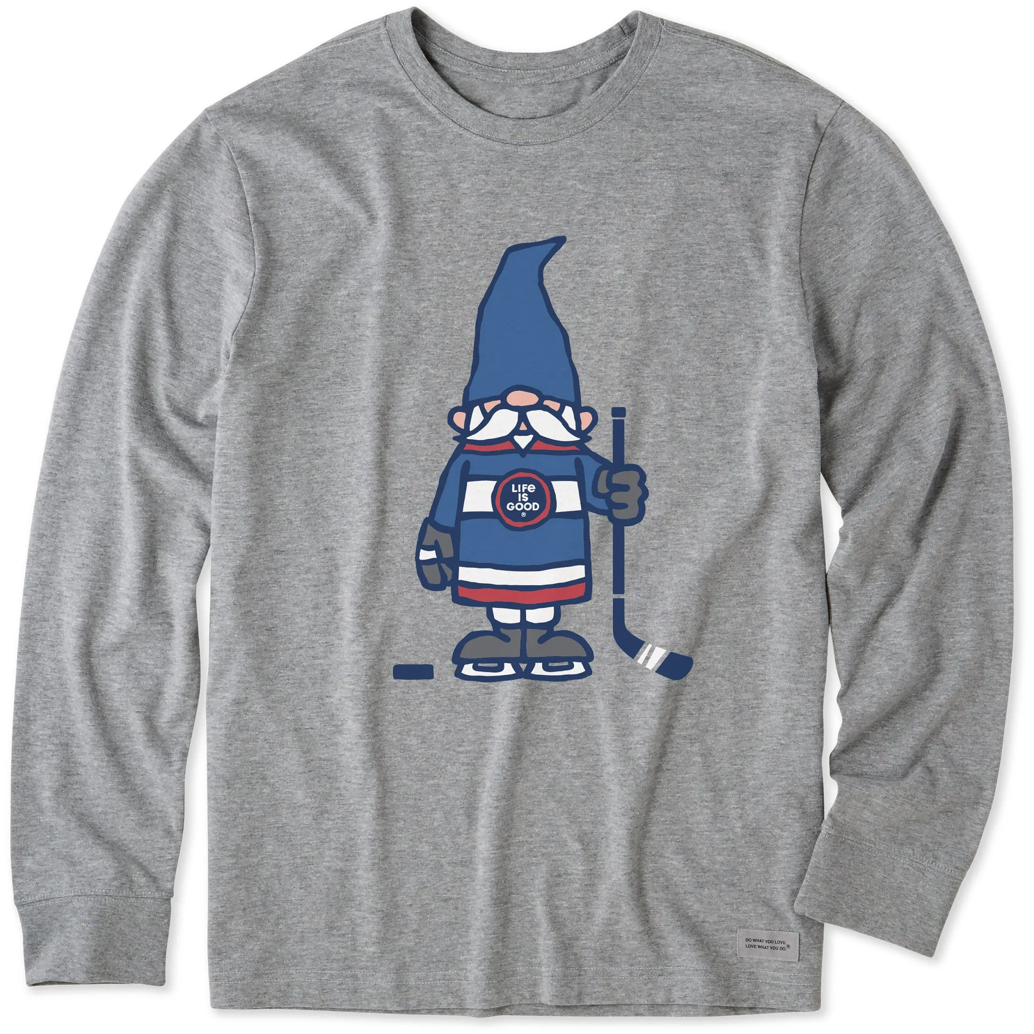 Men's Hockey Gnome Long Sleeve Crusher Tee Life is Good