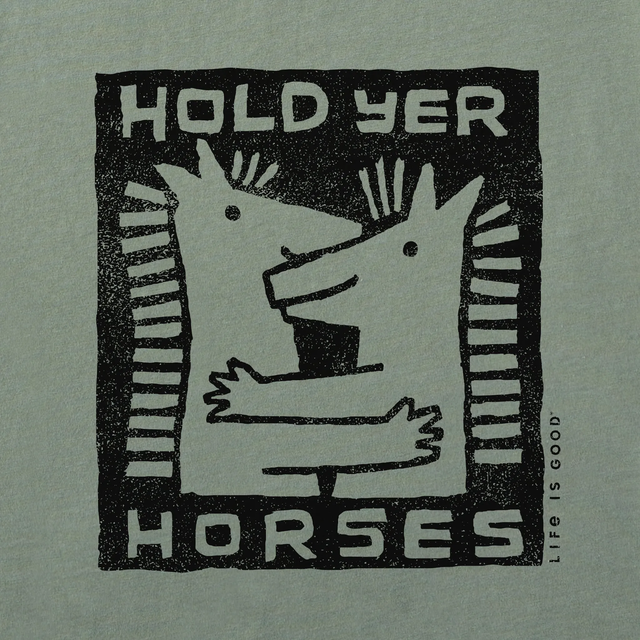 Men's Hold Yer Horses Hug Short Sleeve Tee Life is Good