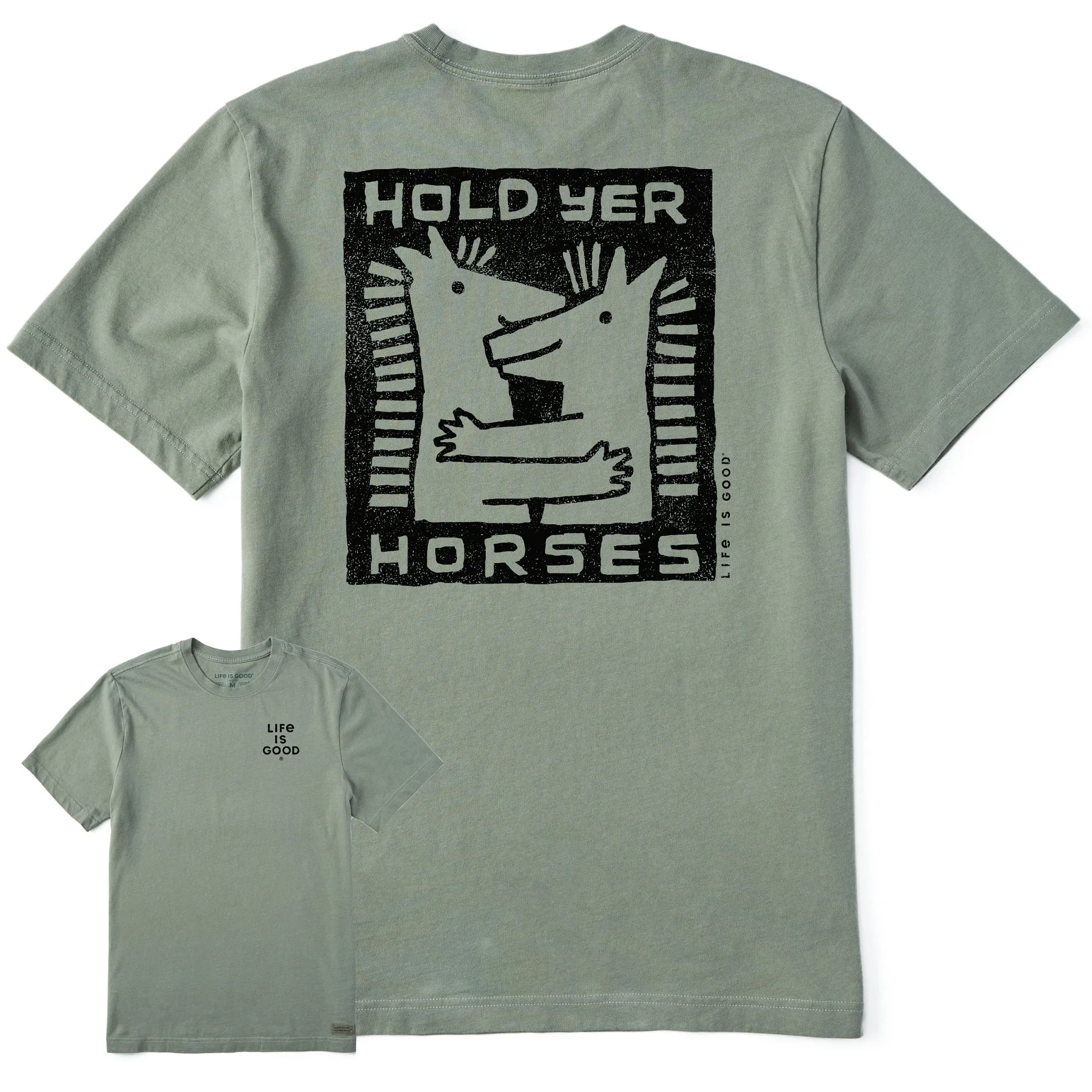 Men's Hold Yer Horses Hug Short Sleeve Tee Life is Good