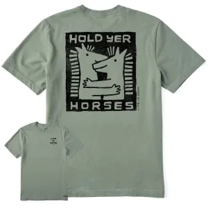 Men's Hold Yer Horses Hug Short Sleeve Tee Life is Good