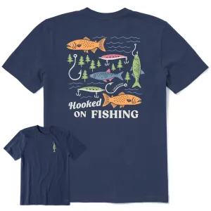 Men's Hooked on Fishing Short Sleeve Tee Life is Good