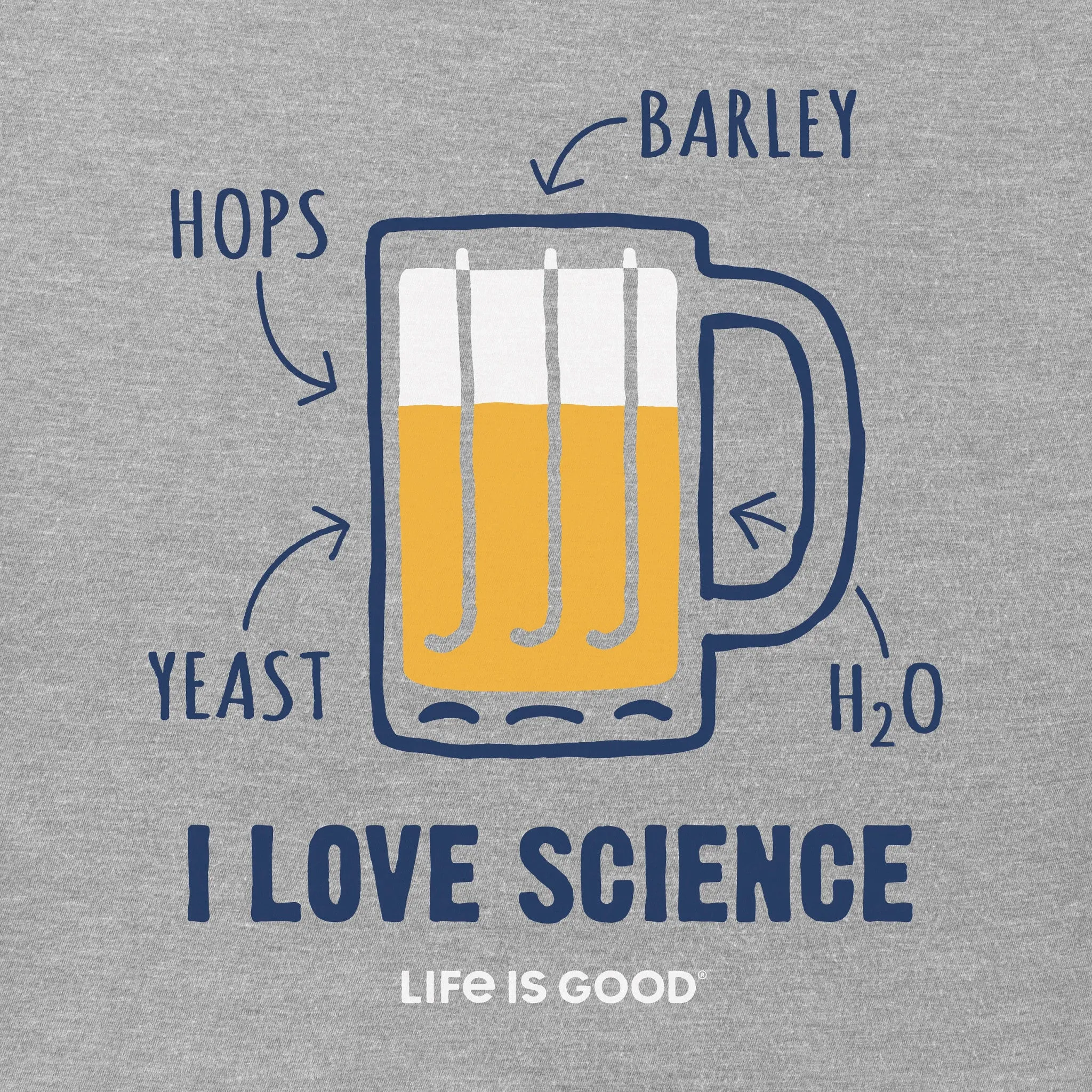 Men's I Love Science Beer Short Sleeve Tee Life is Good