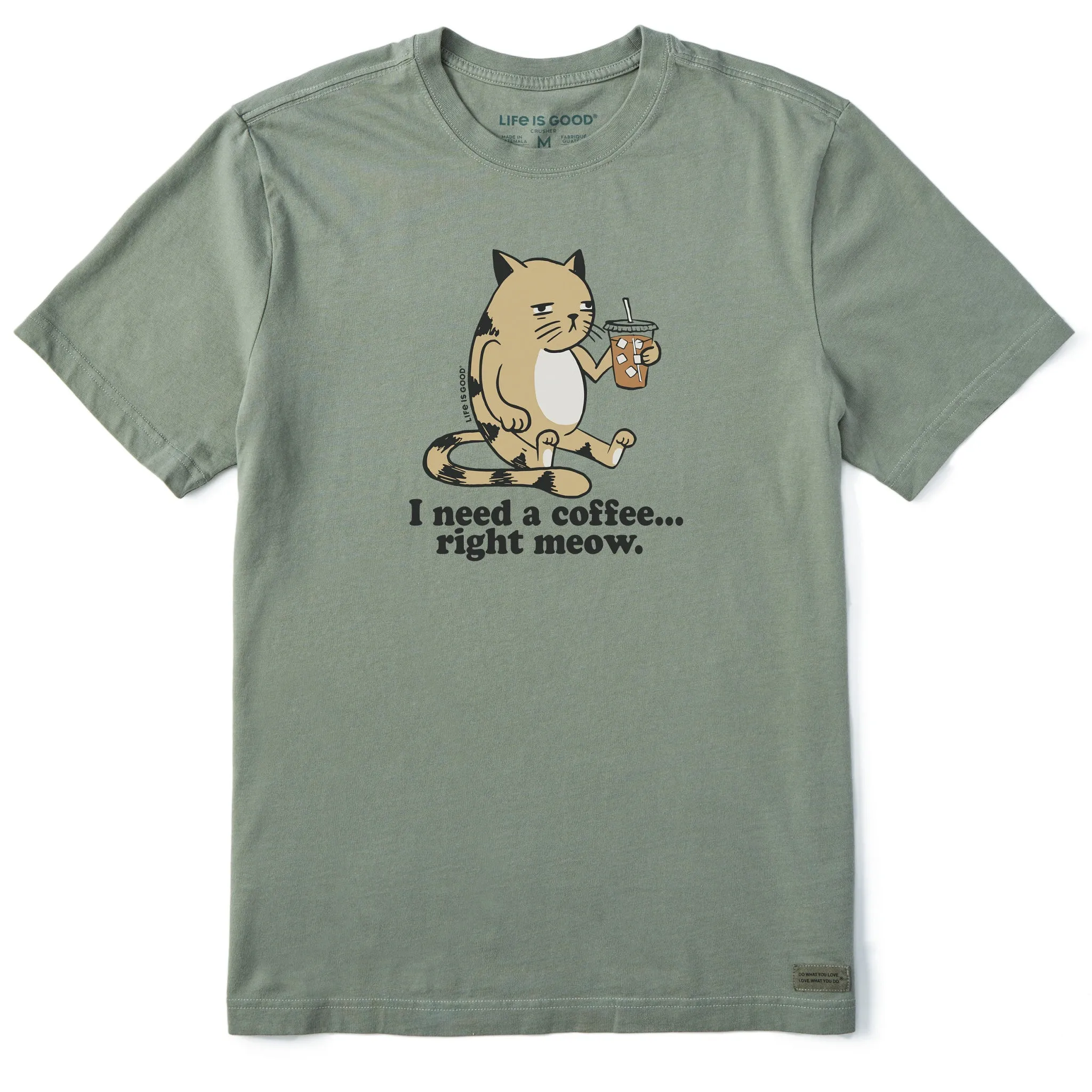Men's I Need a Coffee Right Meow Short Sleeve Tee Life is Good