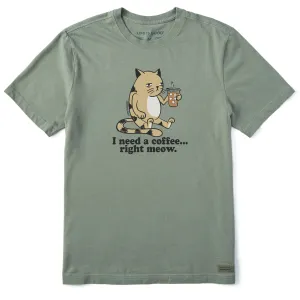Men's I Need a Coffee Right Meow Short Sleeve Tee Life is Good