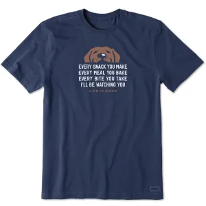 Men's I'll Be Watching You Chocolate Lab Short Sleeve Tee Life is Good