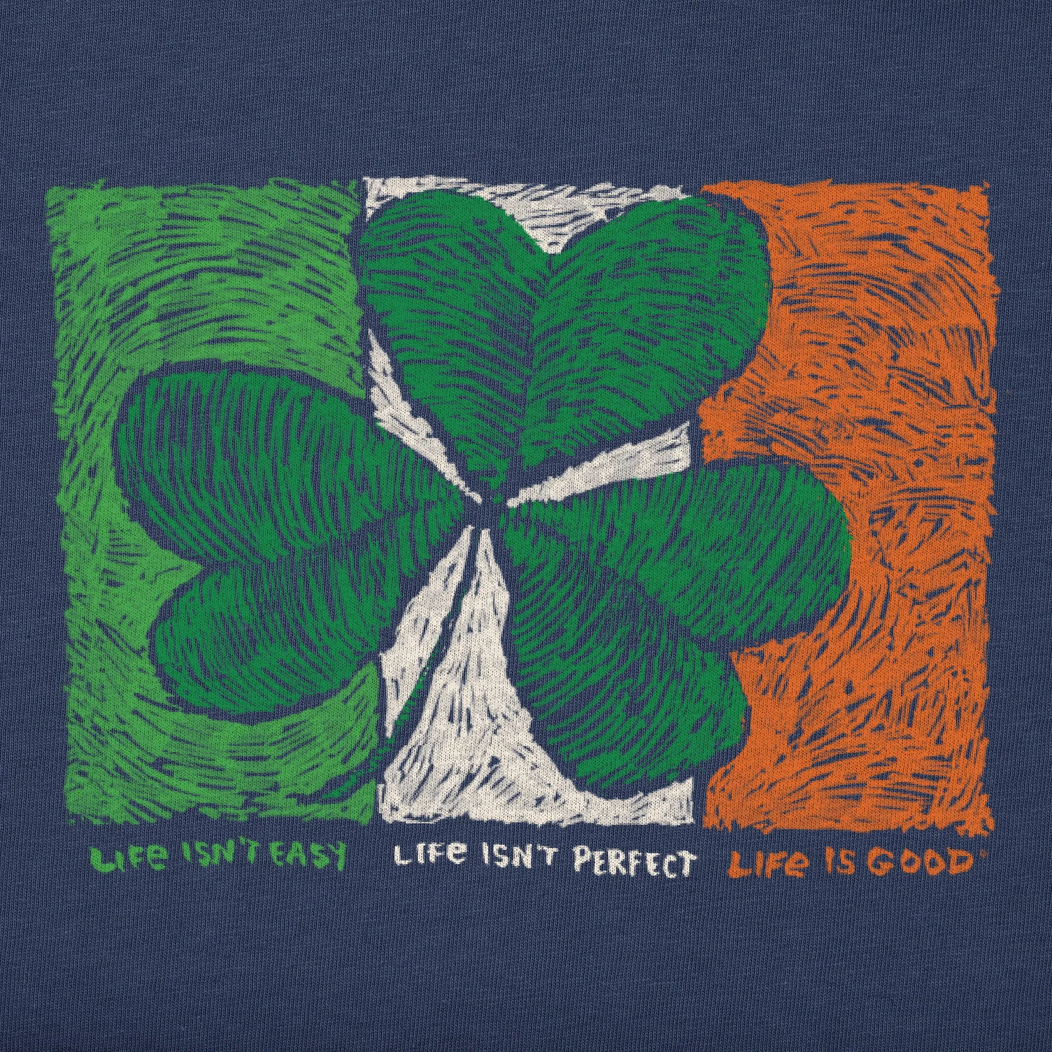 Men's Irish Flag Clover Short Sleeve Crusher Tee Life is Good