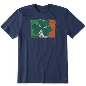 Men's Irish Flag Clover Short Sleeve Crusher Tee Life is Good